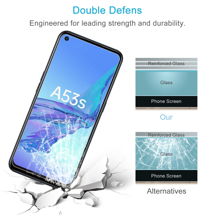 50 PCS 0.26mm 9H 2.5D Tempered Glass Film For OPPO A53s 5G