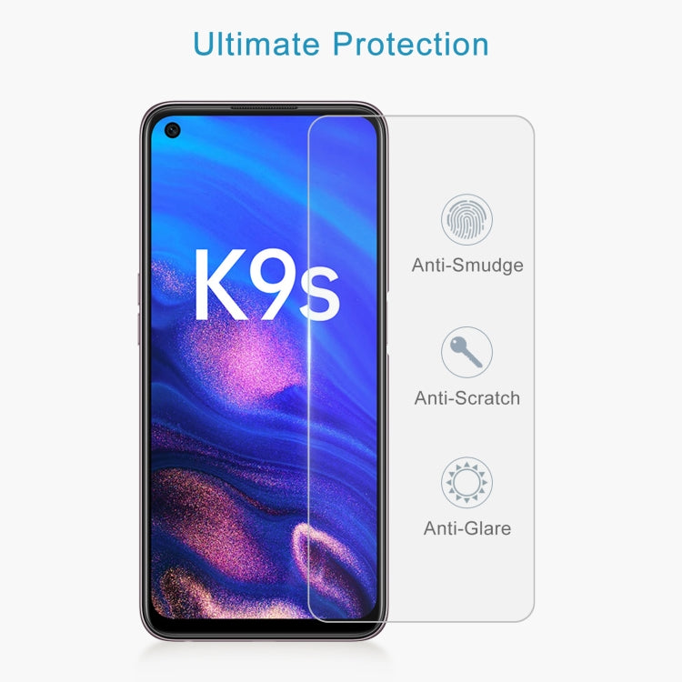 50 PCS 0.26mm 9H 2.5D Tempered Glass Film For OPPO K9s / K10 Energy