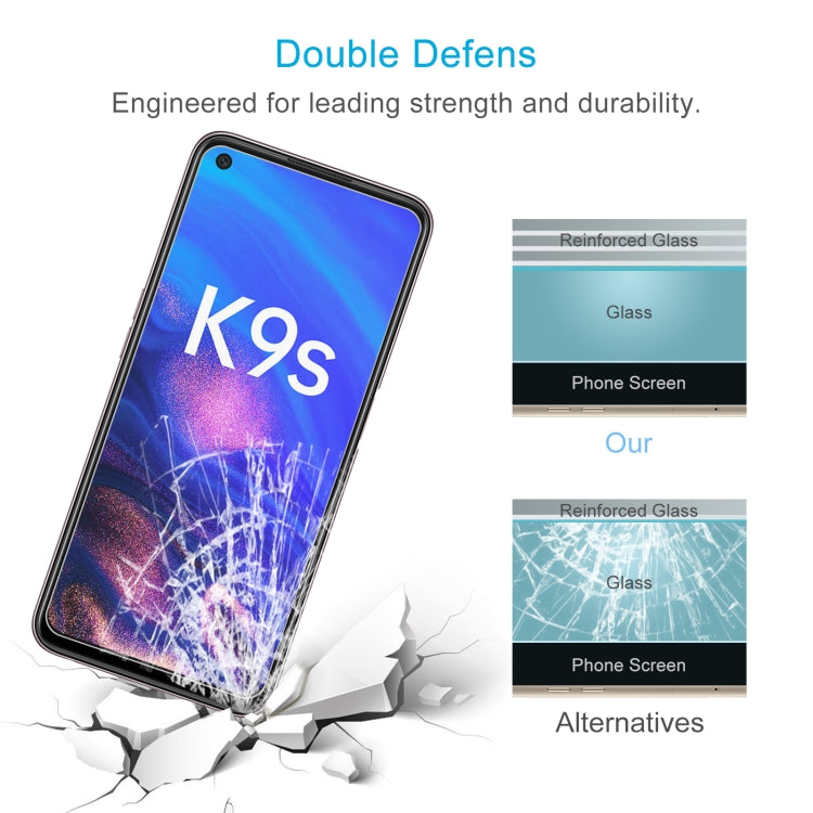50 PCS 0.26mm 9H 2.5D Tempered Glass Film For OPPO K9s / K10 Energy