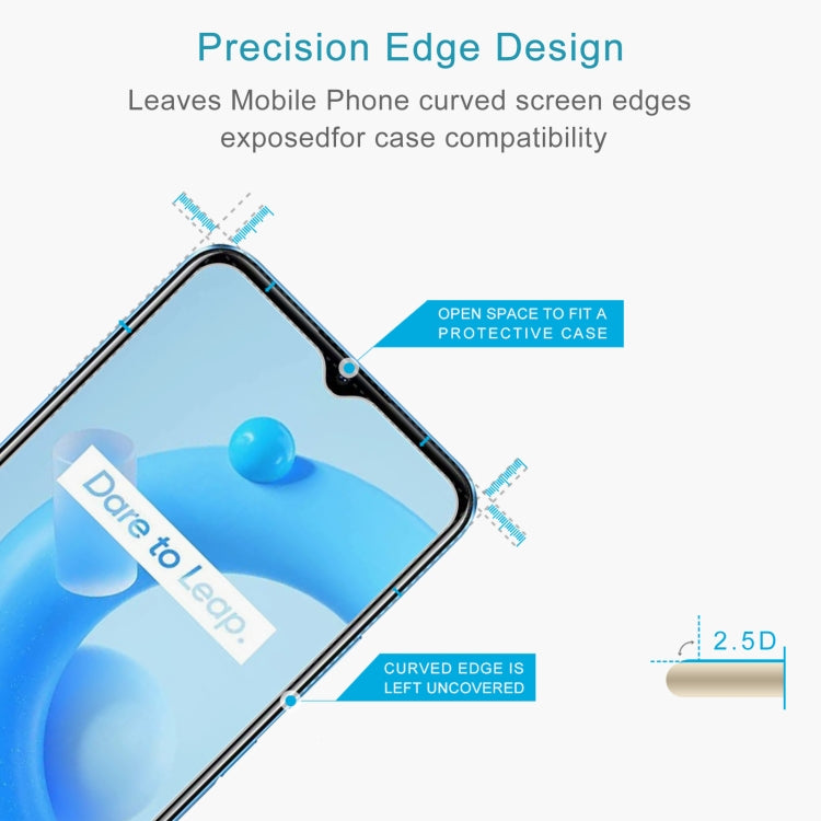 50 PCS 0.26mm 9H 2.5D Tempered Glass Film For OPPO Realme C11 2021