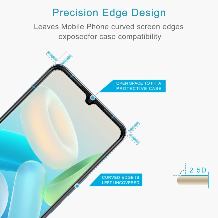 50 PCS 0.26mm 9H 2.5D Tempered Glass Film For vivo Y71t