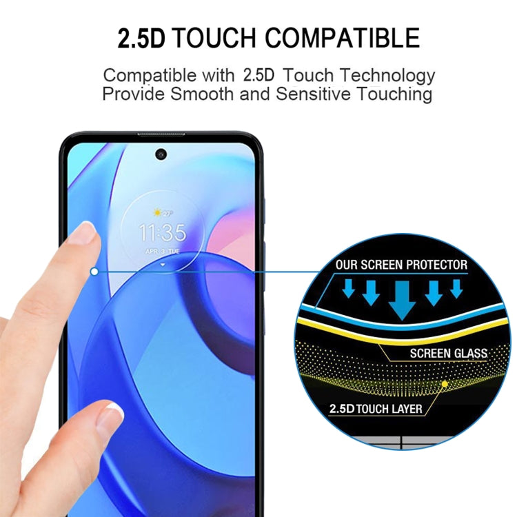 25 PCS Full Glue Cover Screen Protector Tempered Glass Film For Motorola Moto E30