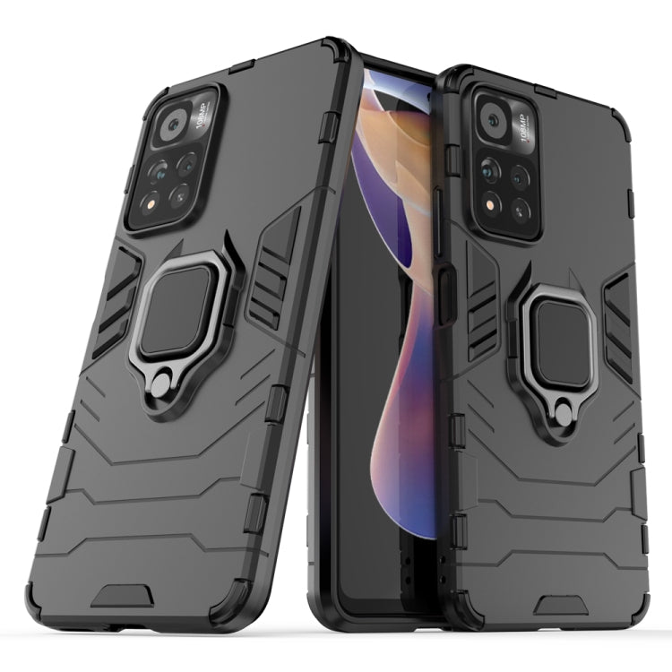 For Xiaomi Redmi Note 11 Pro / Note 11 Pro+ PC + TPU Shockproof Protective Phone Case with Magnetic Ring Holder