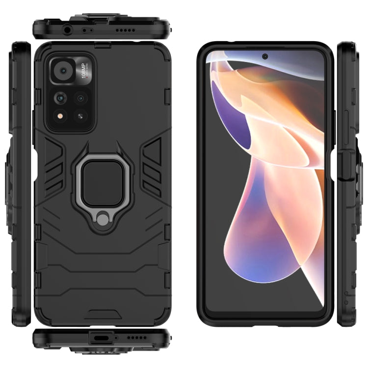 For Xiaomi Redmi Note 11 Pro / Note 11 Pro+ PC + TPU Shockproof Protective Phone Case with Magnetic Ring Holder