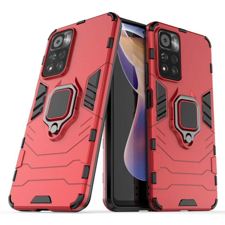 For Xiaomi Redmi Note 11 Pro / Note 11 Pro+ PC + TPU Shockproof Protective Phone Case with Magnetic Ring Holder