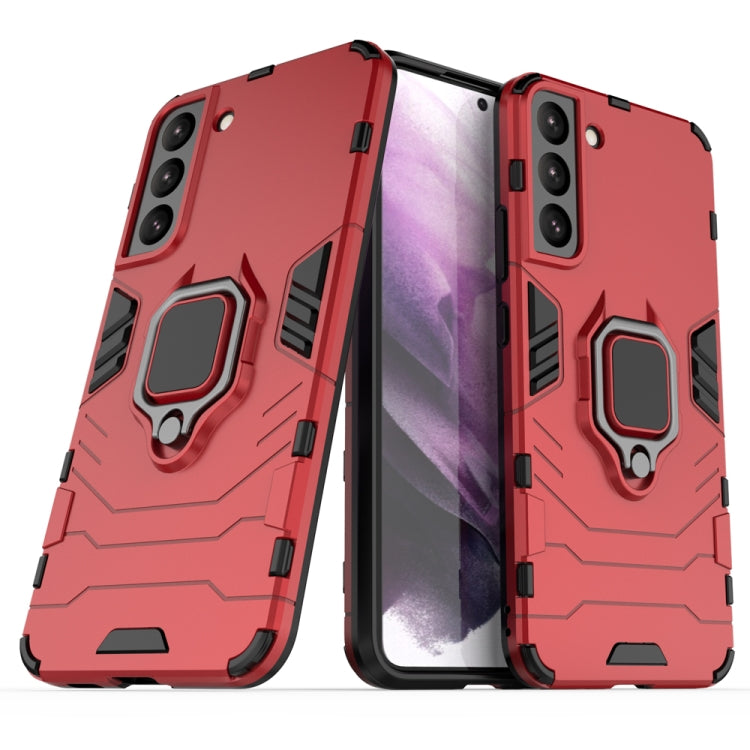 For Samaung Galaxy S22 Ultra 5G PC + TPU Shockproof Protective Phone Case with Magnetic Ring Holder