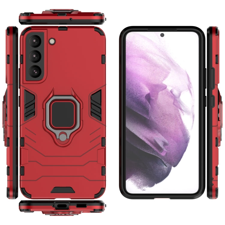 For Samaung Galaxy S22 Ultra 5G PC + TPU Shockproof Protective Phone Case with Magnetic Ring Holder