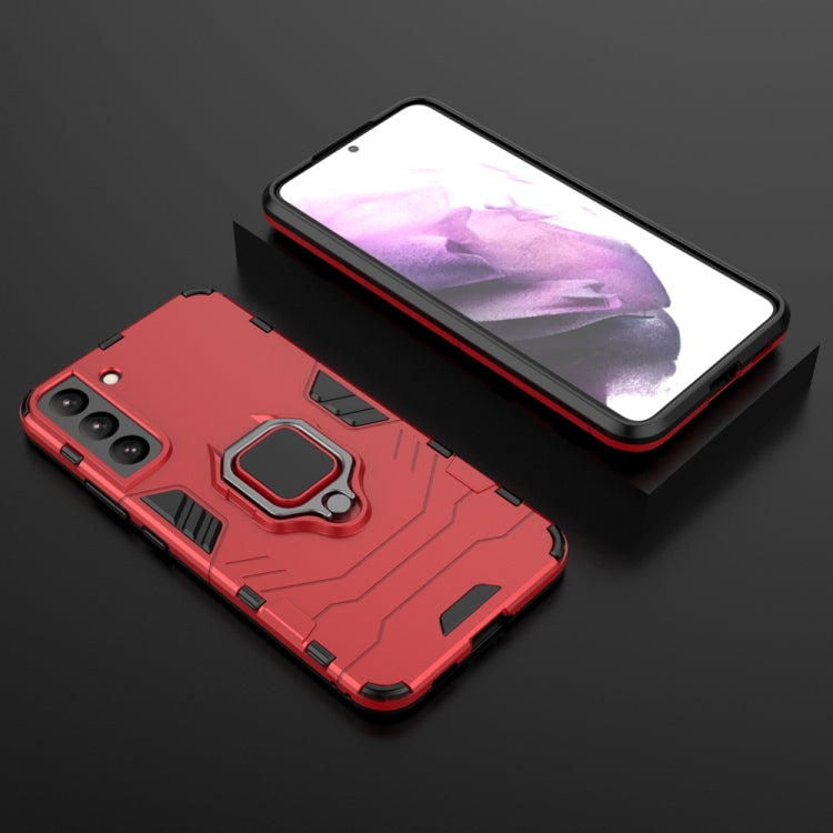 For Samaung Galaxy S22 Ultra 5G PC + TPU Shockproof Protective Phone Case with Magnetic Ring Holder