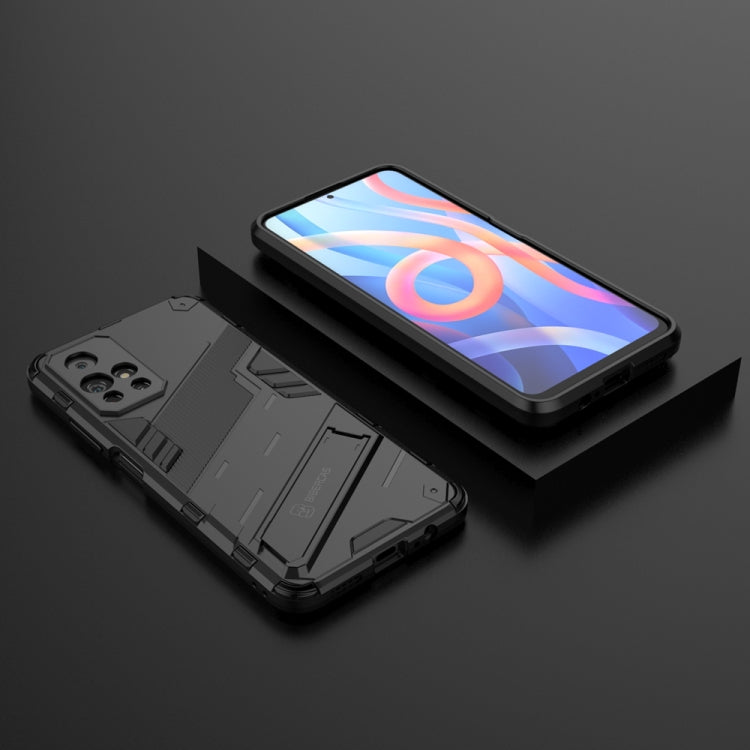 For Xiaomi Redmi Note 11 China Punk Armor 2 in 1 PC + TPU Shockproof Phone Case with Invisible Holder