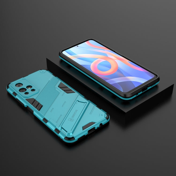 For Xiaomi Redmi Note 11 China Punk Armor 2 in 1 PC + TPU Shockproof Phone Case with Invisible Holder