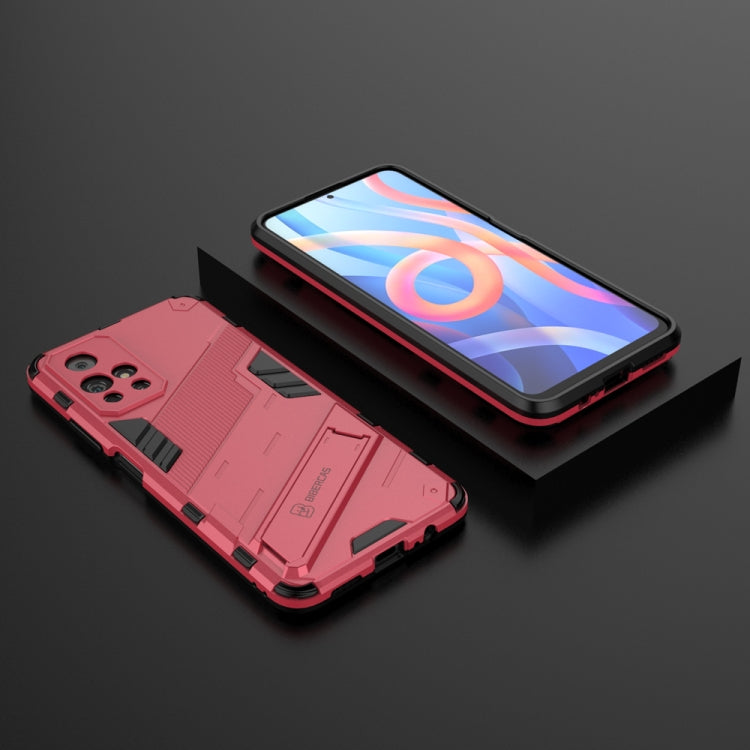 For Xiaomi Redmi Note 11 China Punk Armor 2 in 1 PC + TPU Shockproof Phone Case with Invisible Holder
