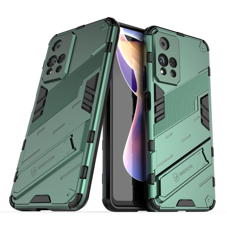 For Xiaomi Redmi Note 11 Pro / Note 11 Pro+ Punk Armor 2 in 1 PC + TPU Shockproof Phone Case with Invisible Holder