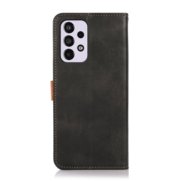 For Samsung Galaxy A33 5G KHAZNEH Dual-color Cowhide Texture Leather Phone Case