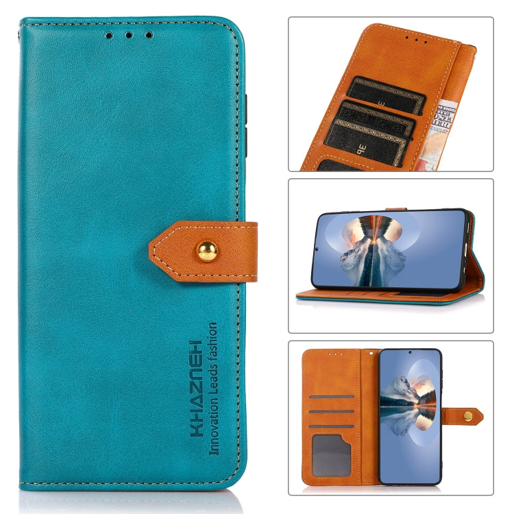For Samsung Galaxy A33 5G KHAZNEH Dual-color Cowhide Texture Leather Phone Case