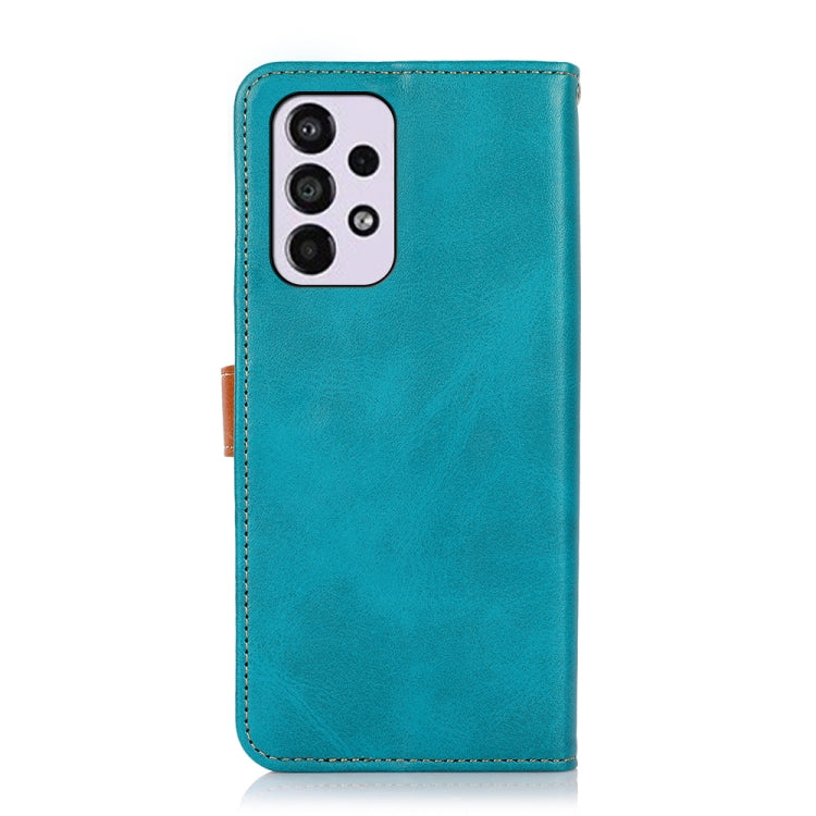 For Samsung Galaxy A33 5G KHAZNEH Dual-color Cowhide Texture Leather Phone Case