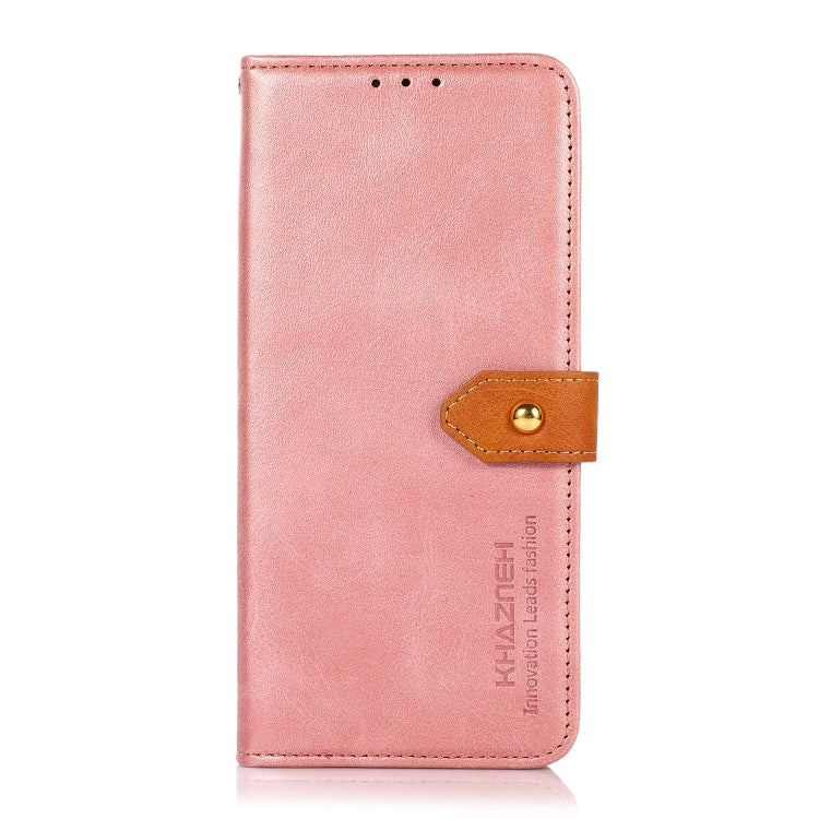 For Samsung Galaxy A33 5G KHAZNEH Dual-color Cowhide Texture Leather Phone Case