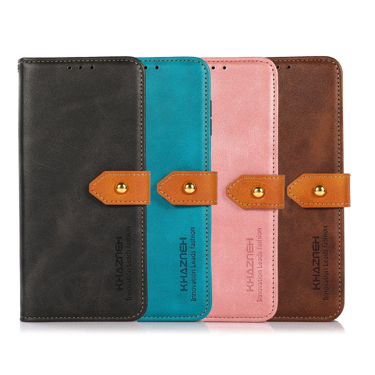 For Samsung Galaxy A33 5G KHAZNEH Dual-color Cowhide Texture Leather Phone Case