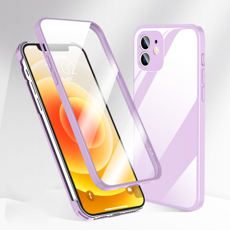 For iPhone 12 360 Full Coverage Glass Phone Case