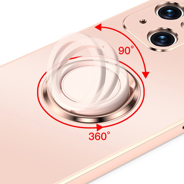 For iPhone 13 mini Electroplated Frosted TPU Ring Holder Phone Case