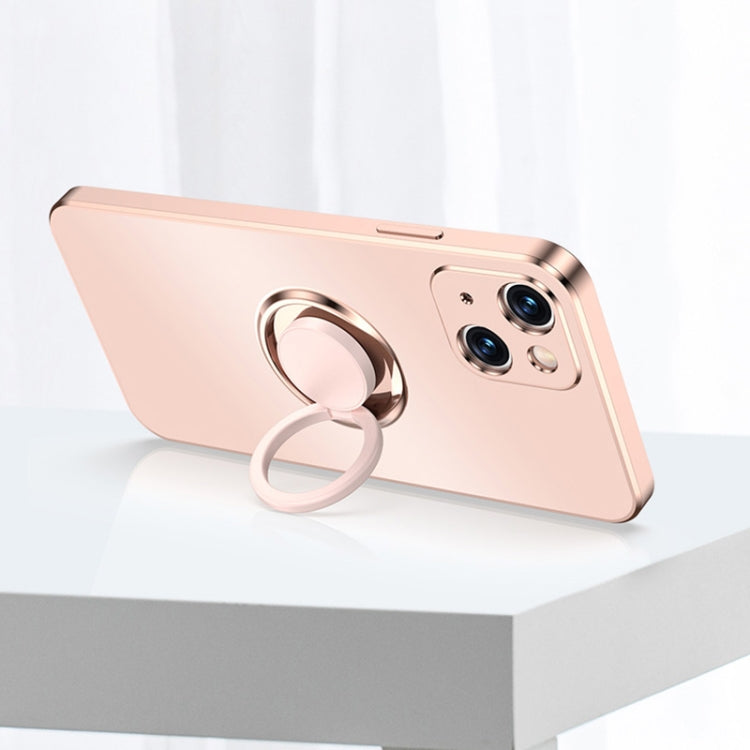 For iPhone 13 mini Electroplated Frosted TPU Ring Holder Phone Case