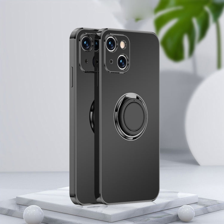 For iPhone 13 mini Electroplated Frosted TPU Ring Holder Phone Case