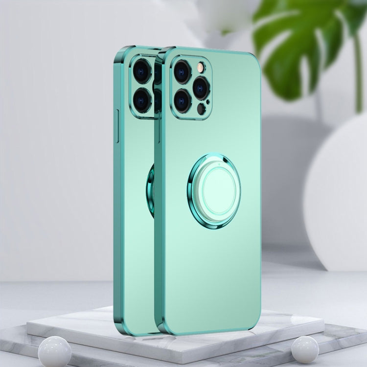 For iPhone 13 Pro Electroplated Frosted TPU Ring Holder Phone Case