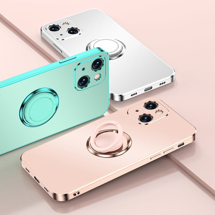 For iPhone 13 Pro Max Electroplated Frosted TPU Ring Holder Phone Case