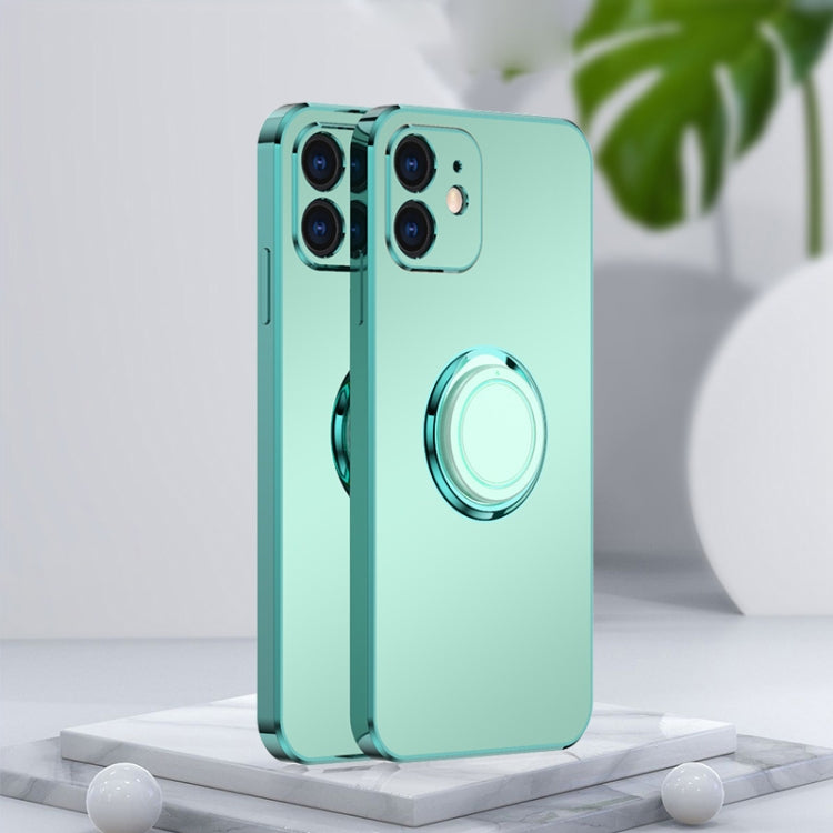 For iPhone 12 mini Electroplated Frosted TPU Ring Holder Phone Case