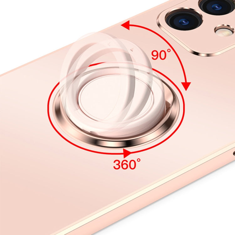 For iPhone 12 Electroplated Frosted TPU Ring Holder Phone Case
