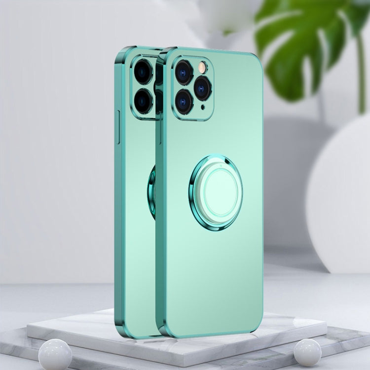 For iPhone 12 Pro Electroplated Frosted TPU Ring Holder Phone Case