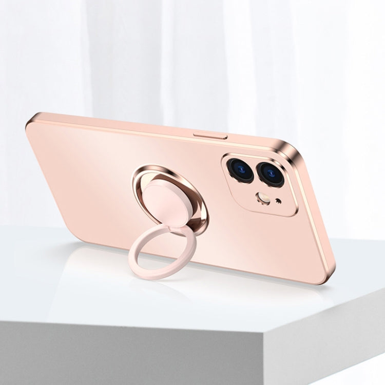 For iPhone 12 Pro Max Electroplated Frosted TPU Ring Holder Phone Case