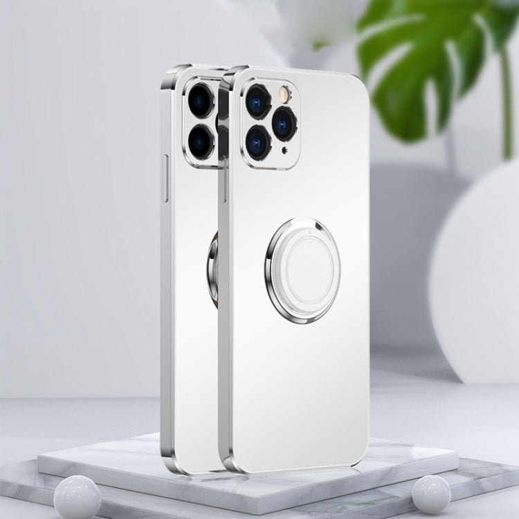 For iPhone 11 Pro Max Electroplated Frosted TPU Ring Holder Phone Case