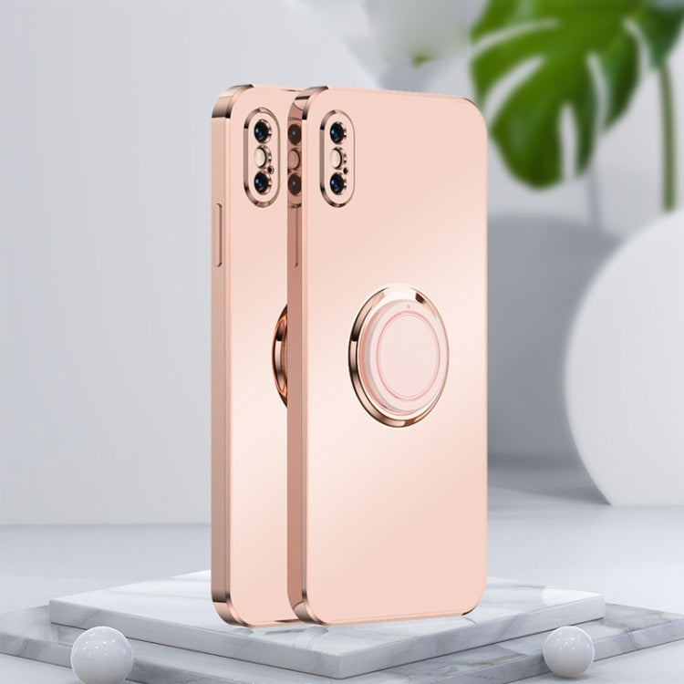 For iPhone X / XS Electroplated Frosted TPU Ring Holder Phone Case