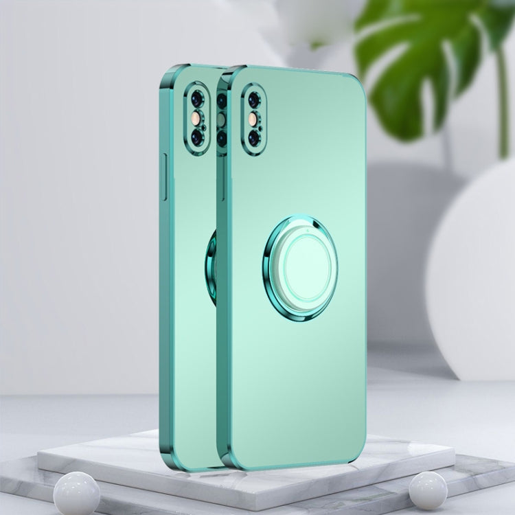For iPhone X / XS Electroplated Frosted TPU Ring Holder Phone Case