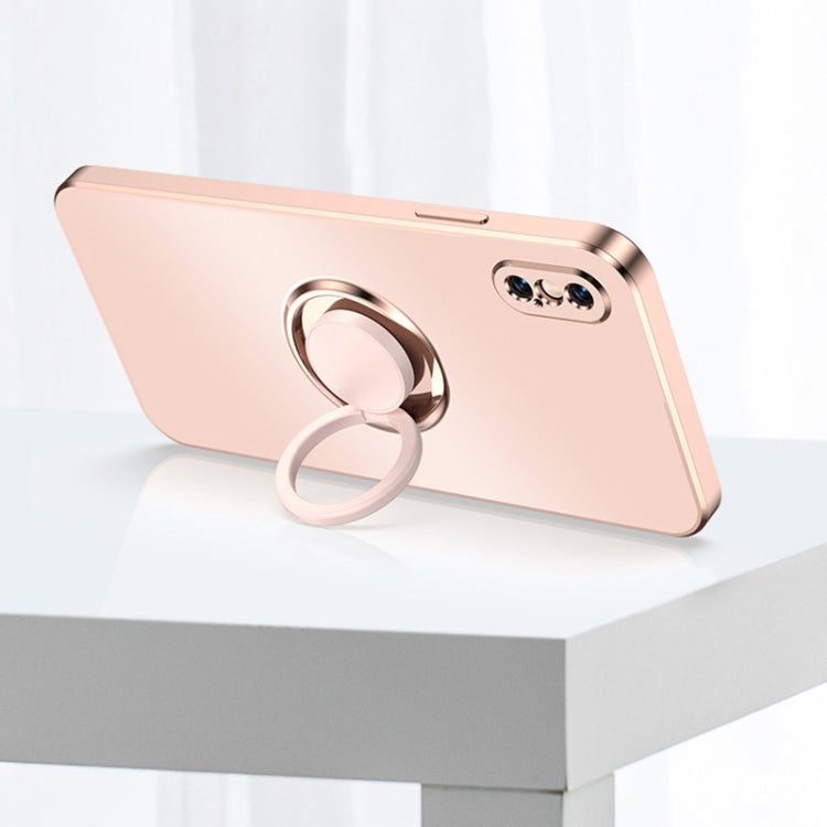 For iPhone X / XS Electroplated Frosted TPU Ring Holder Phone Case