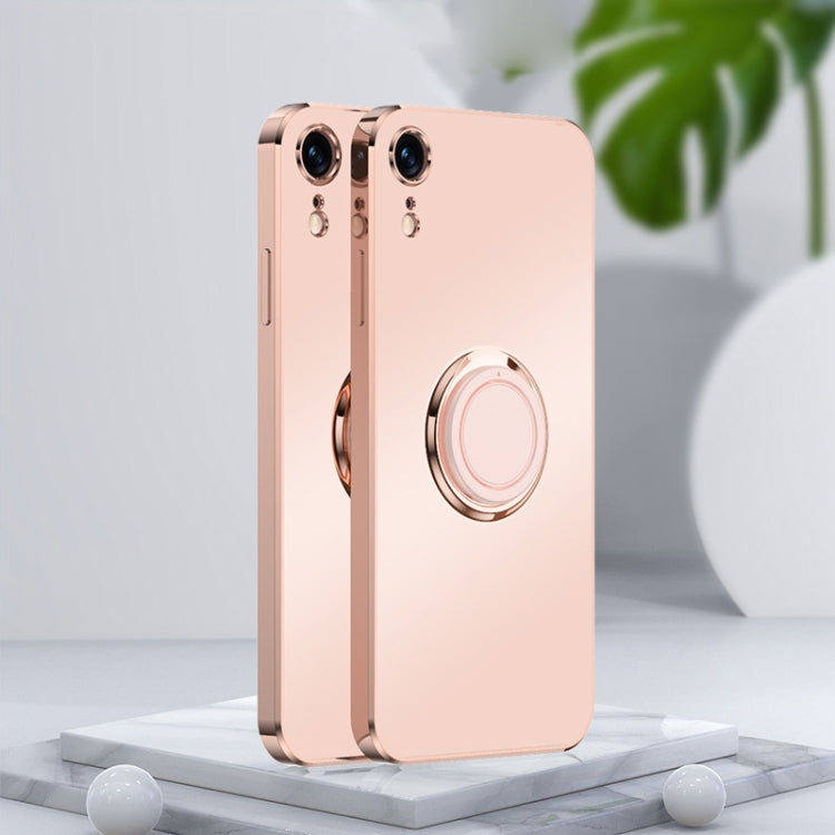For iPhone XS Max Electroplated Frosted TPU Ring Holder Phone Case