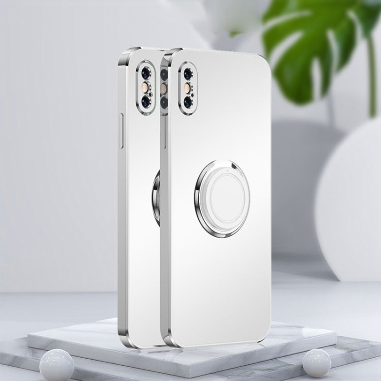 For iPhone XS Max Electroplated Frosted TPU Ring Holder Phone Case