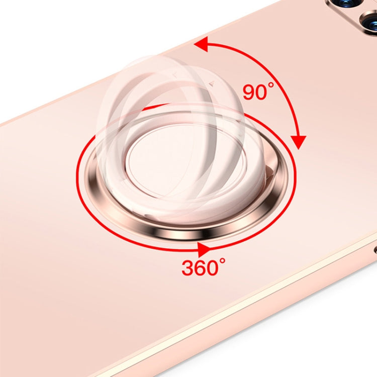 For iPhone SE 2022 / SE 2020 / 8 / 7 Electroplated Frosted TPU Ring Holder Phone Case