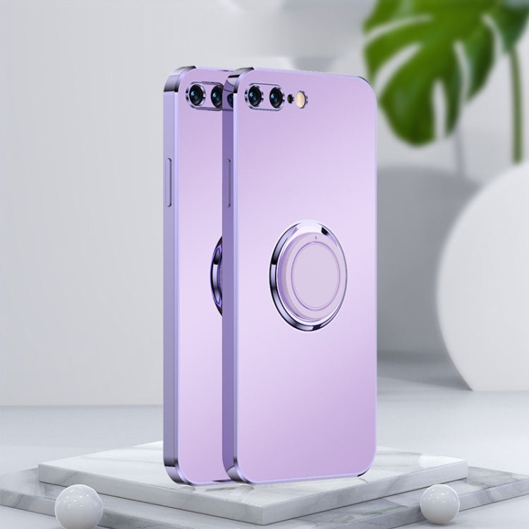 Electroplated Frosted TPU Ring Holder Phone Case For iPhone 7 Plus / 8 Plus