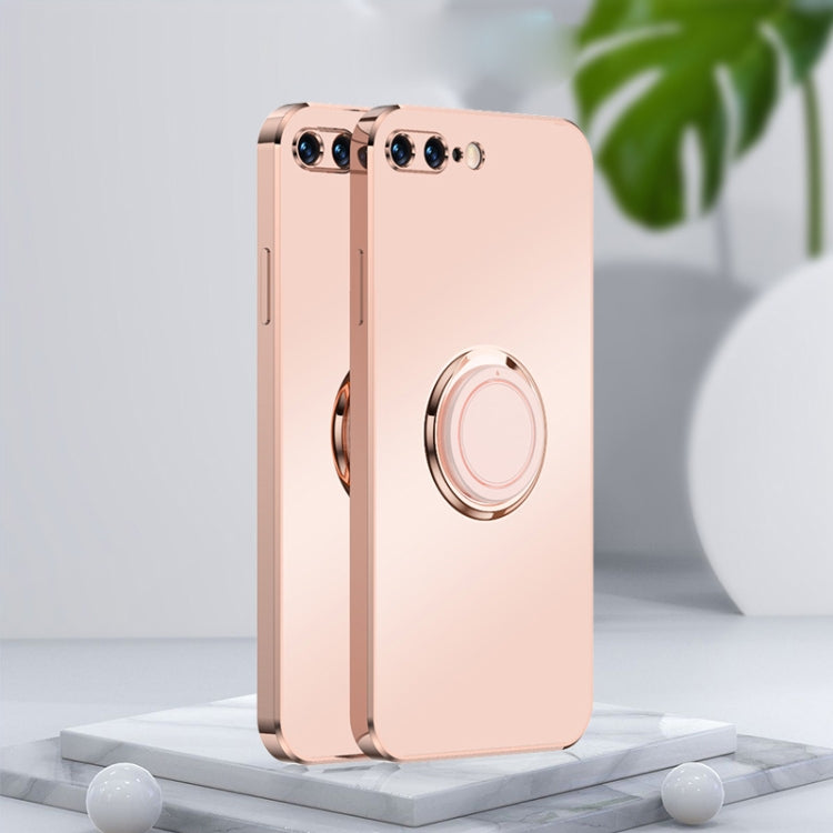 Electroplated Frosted TPU Ring Holder Phone Case For iPhone 7 Plus / 8 Plus