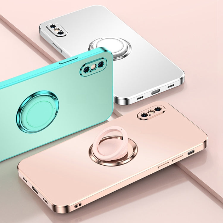 Electroplated Frosted TPU Ring Holder Phone Case For iPhone 7 Plus / 8 Plus