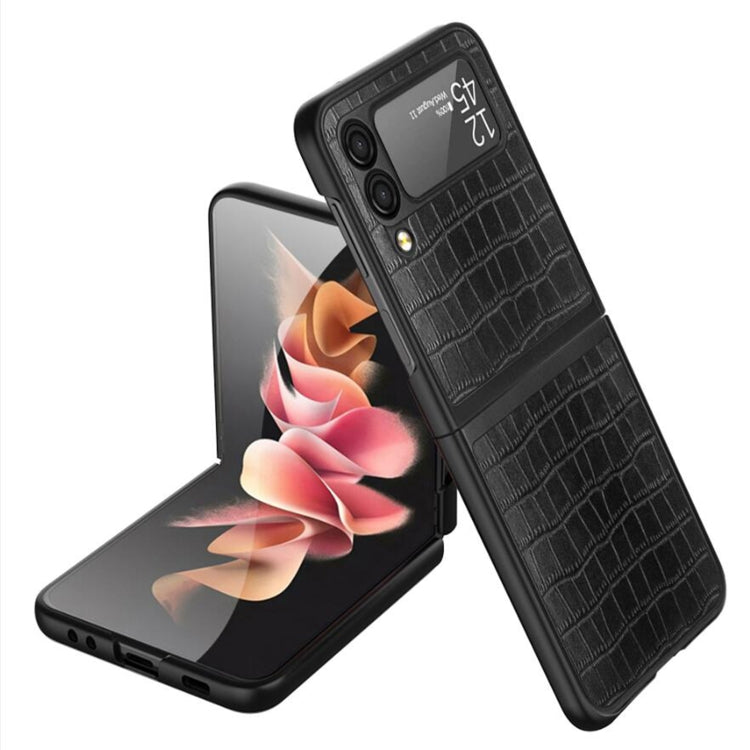 For Samsung Galaxy Z Flip3 5G Crocodile Texture Ultra-thin Folding Phone Case