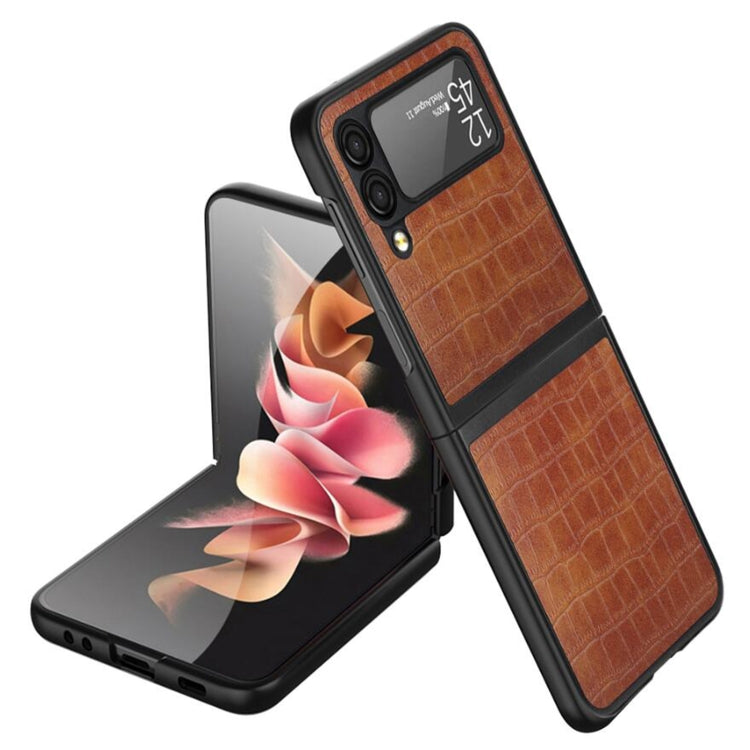 For Samsung Galaxy Z Flip3 5G Crocodile Texture Ultra-thin Folding Phone Case