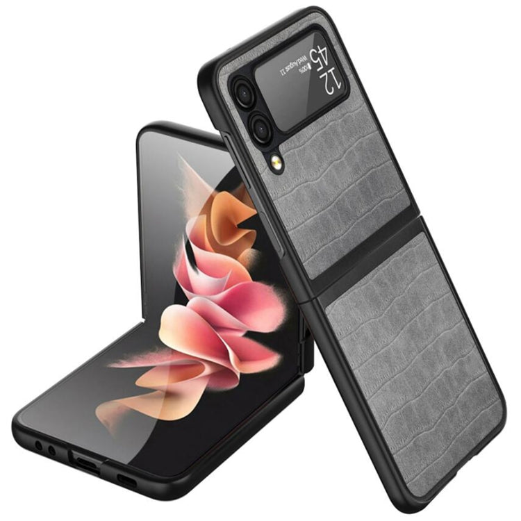 For Samsung Galaxy Z Flip3 5G Crocodile Texture Ultra-thin Folding Phone Case
