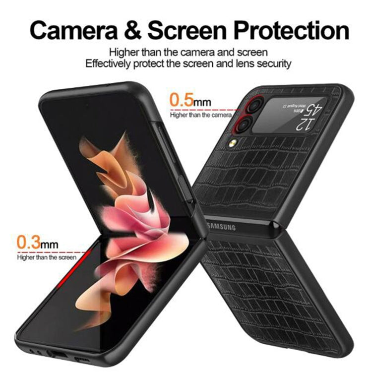 For Samsung Galaxy Z Flip3 5G Crocodile Texture Ultra-thin Folding Phone Case