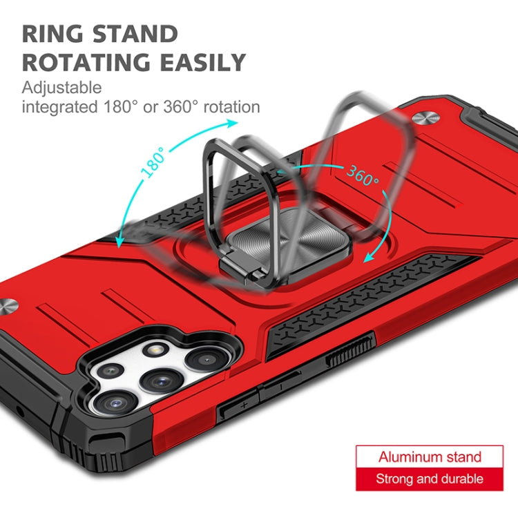 For Samsung Galaxy A32 4G Magnetic Armor Shockproof TPU + PC Phone Case with Metal Ring Holder