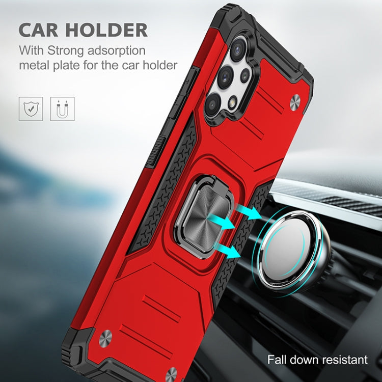For Samsung Galaxy A32 4G Magnetic Armor Shockproof TPU + PC Phone Case with Metal Ring Holder