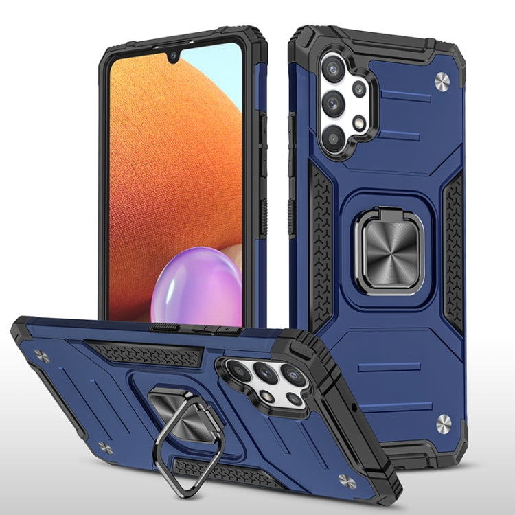 For Samsung Galaxy A32 4G Magnetic Armor Shockproof TPU + PC Phone Case with Metal Ring Holder