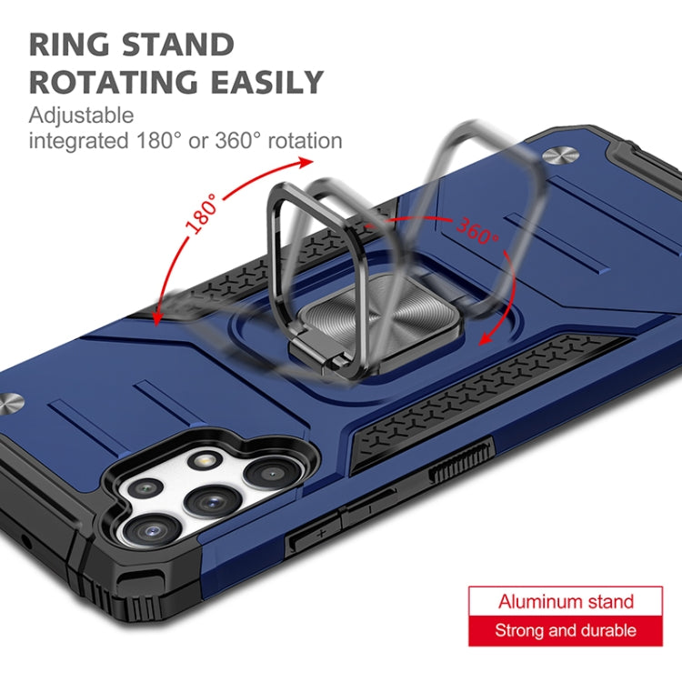 For Samsung Galaxy A32 4G Magnetic Armor Shockproof TPU + PC Phone Case with Metal Ring Holder