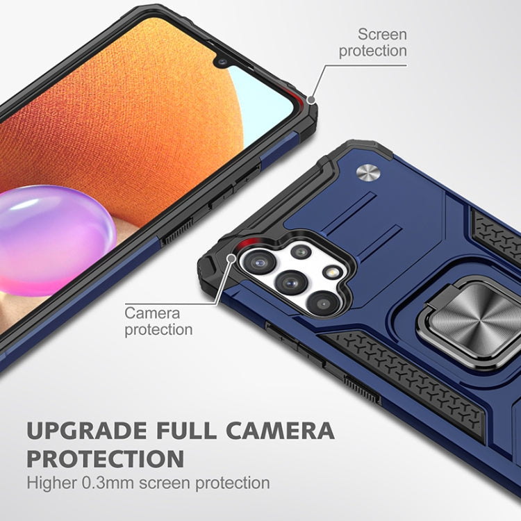 For Samsung Galaxy A32 4G Magnetic Armor Shockproof TPU + PC Phone Case with Metal Ring Holder
